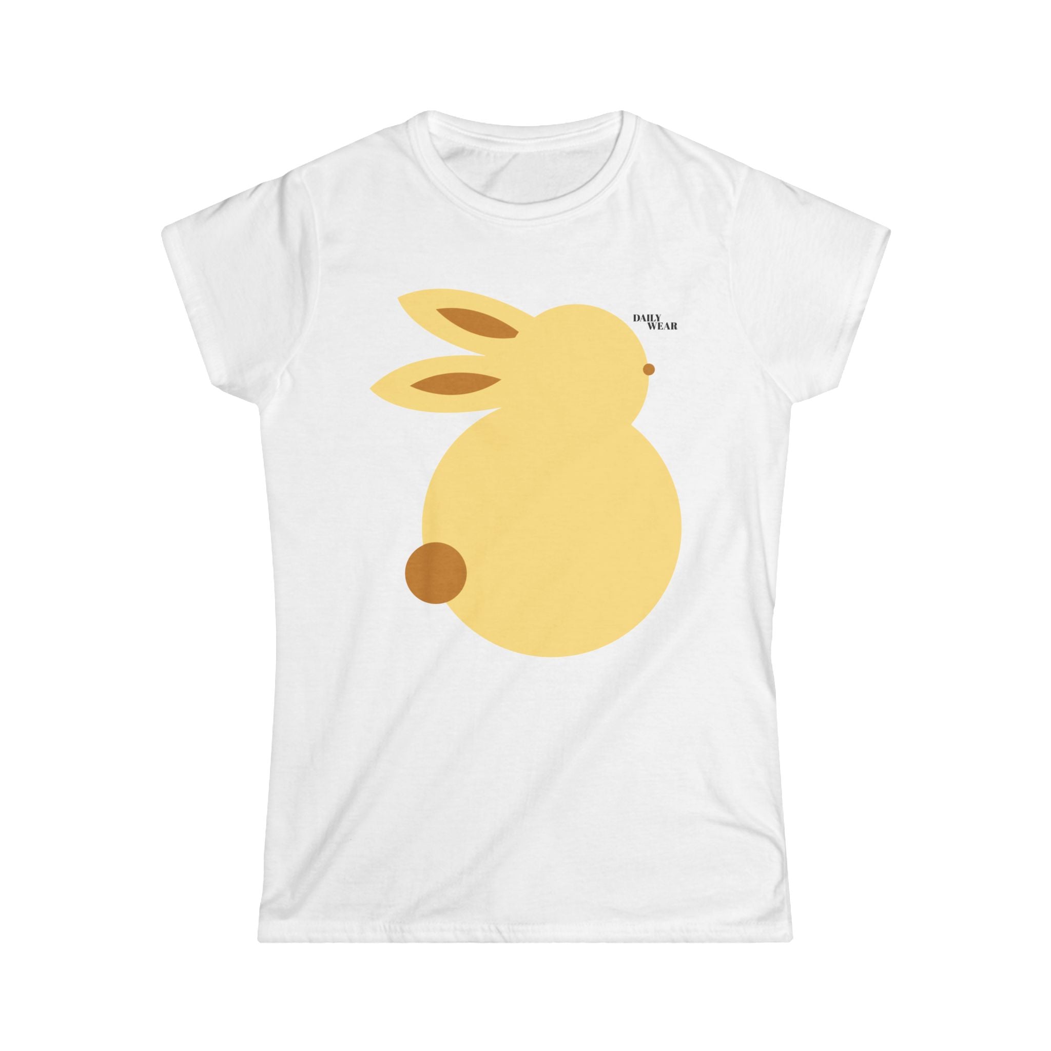 Bunny Silhouette Tee — Cute Minimalist Yellow Rabbit Graphic Shirt