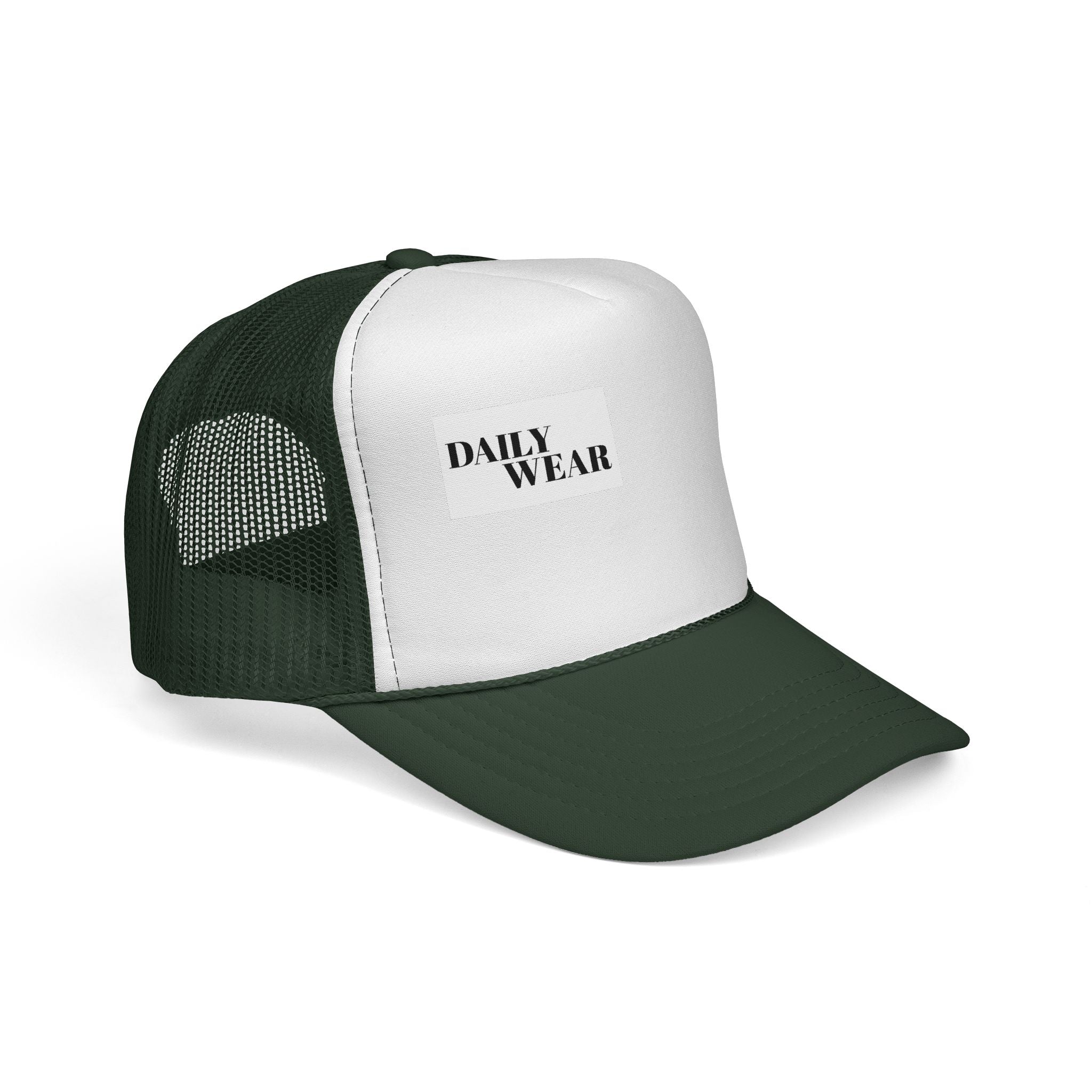 Daily Wear Trucker Cap — Minimal Patch Logo Mesh Hat