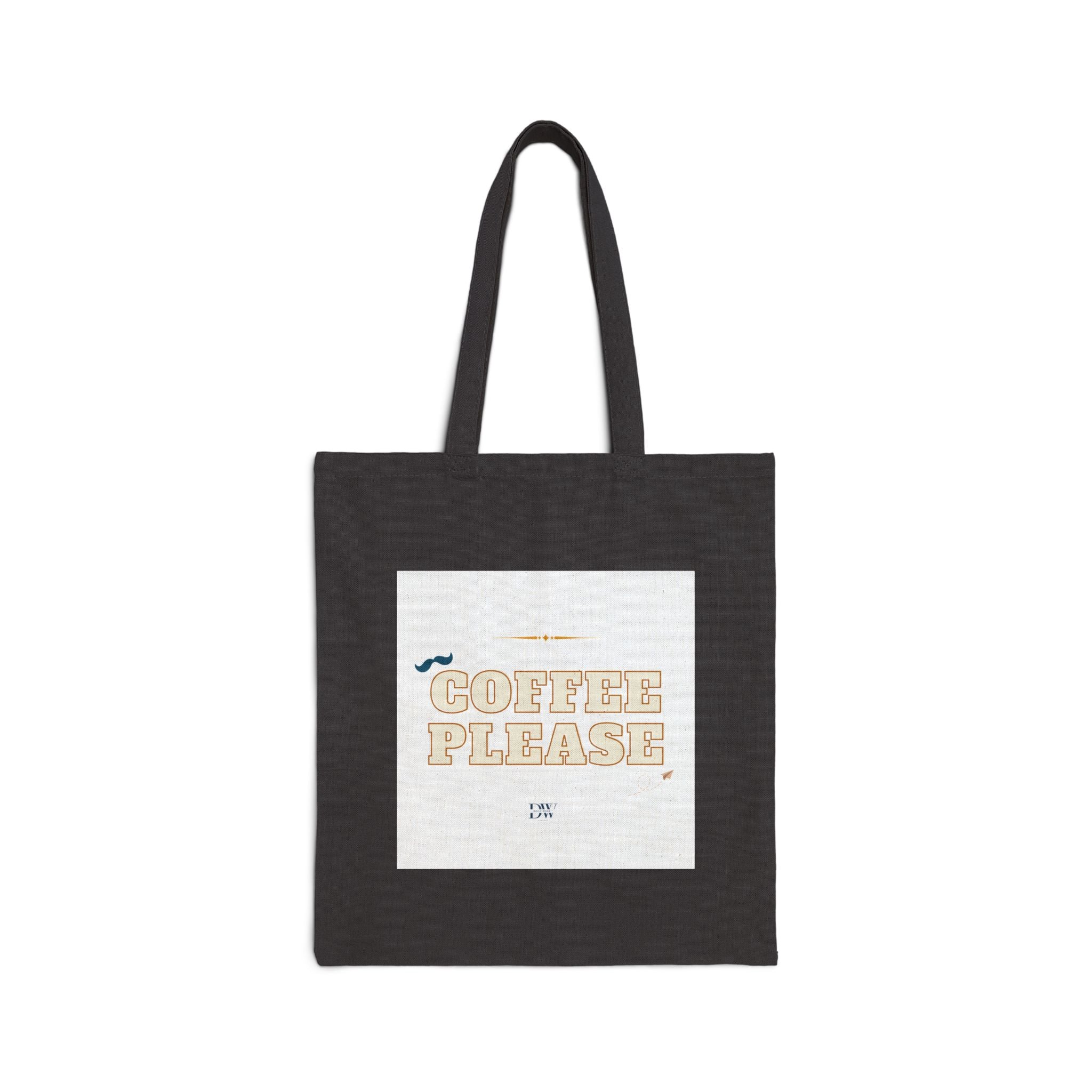 Coffee Please Tote Bag — Retro Coffee Graphic Canvas Grocery Shopper