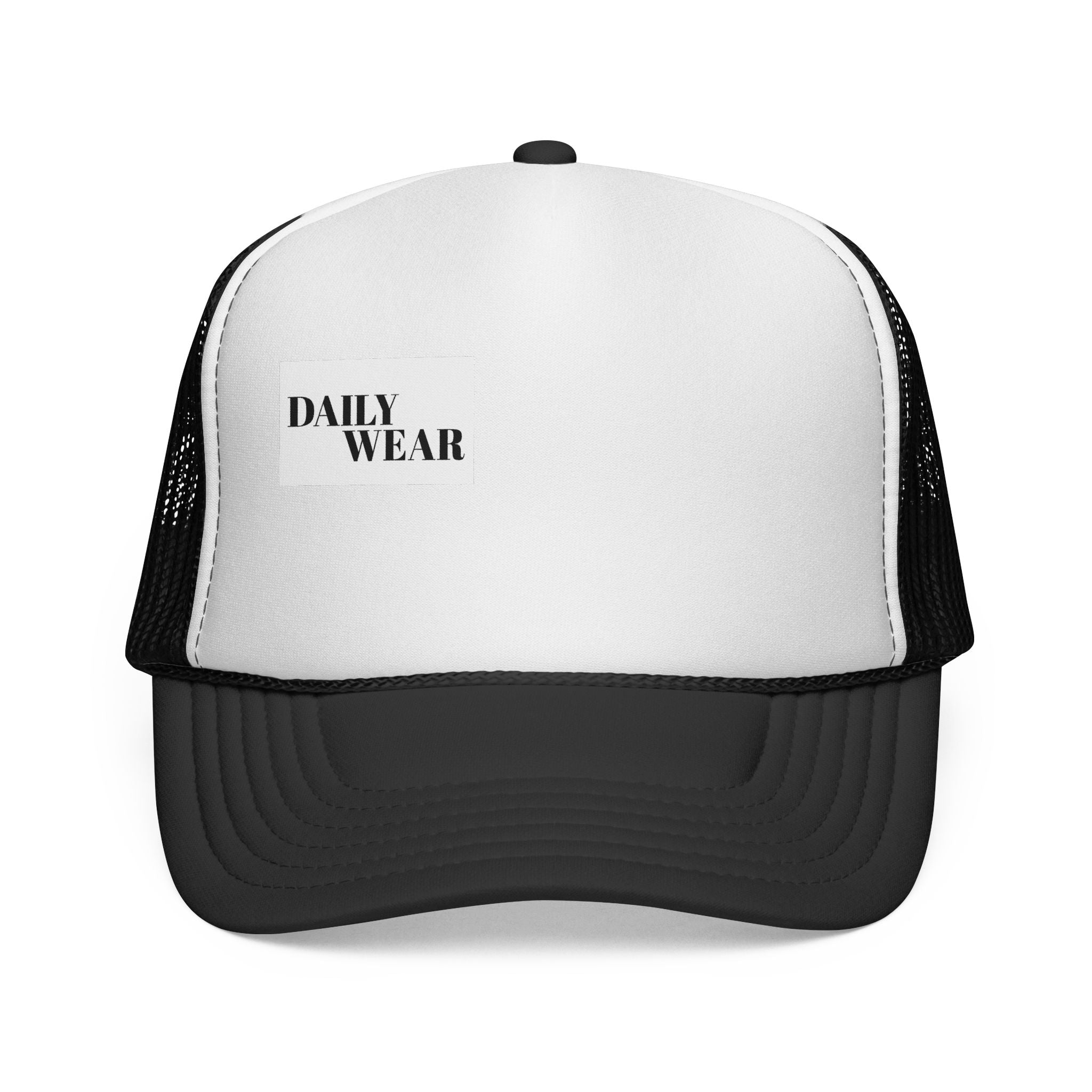 Daily Wear Trucker Cap — Minimal Patch Logo Mesh Hat