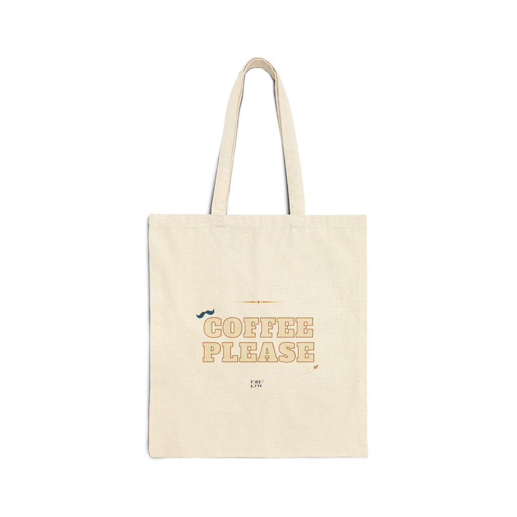 Coffee Please Tote Bag — Retro Coffee Graphic Canvas Grocery Shopper