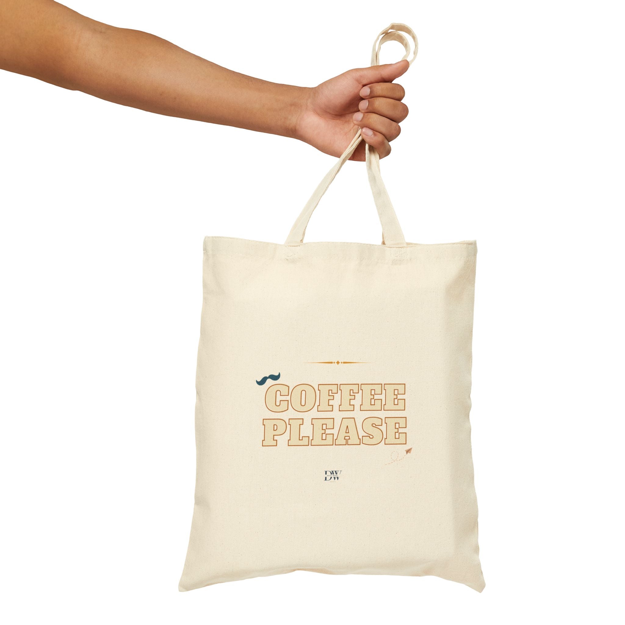 Coffee Please Tote Bag — Retro Coffee Graphic Canvas Grocery Shopper