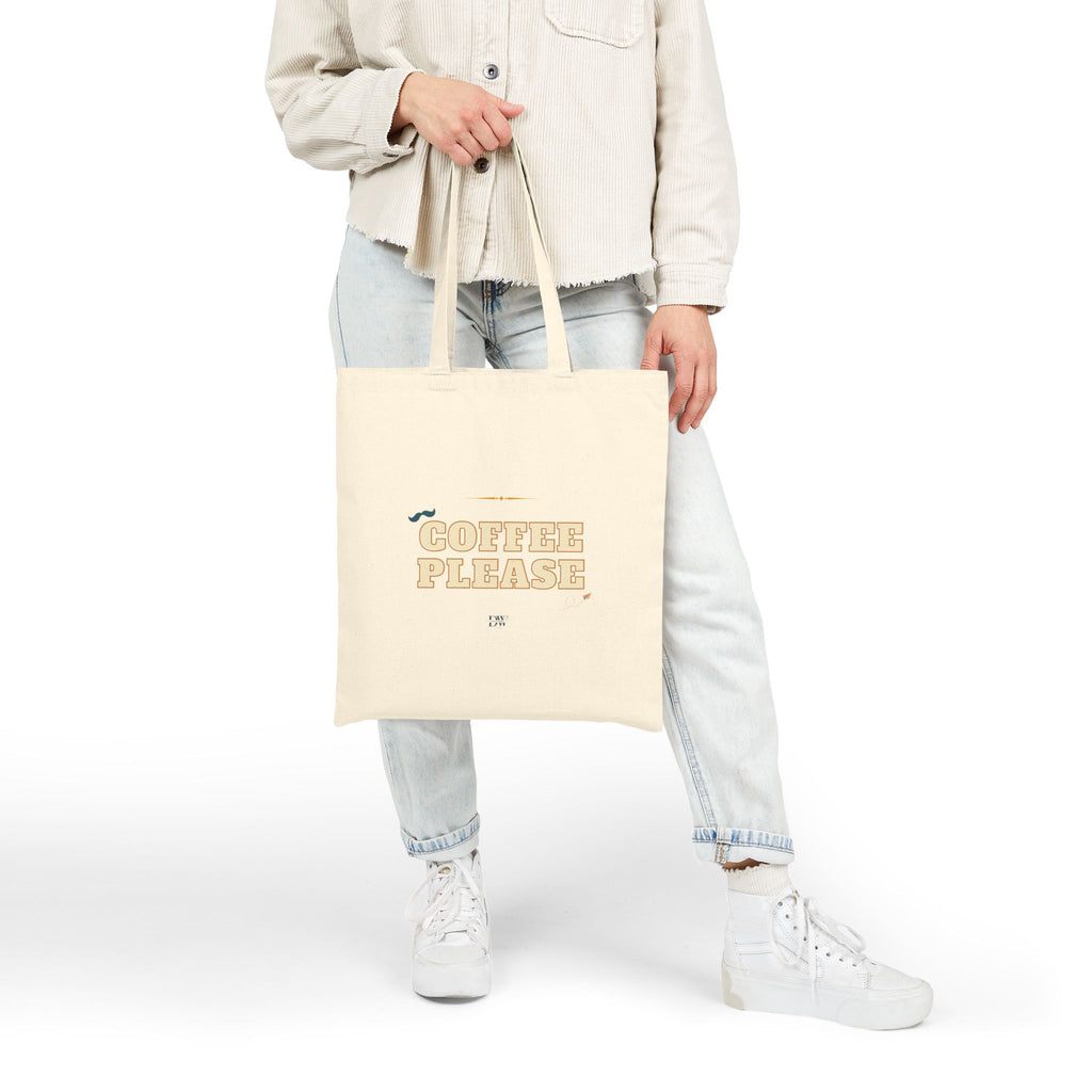Coffee Please Tote Bag — Retro Coffee Graphic Canvas Grocery Shopper