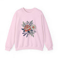 Floral Bouquet Crewneck Sweatshirt — Vintage Peony & Daisy Floral Graphic