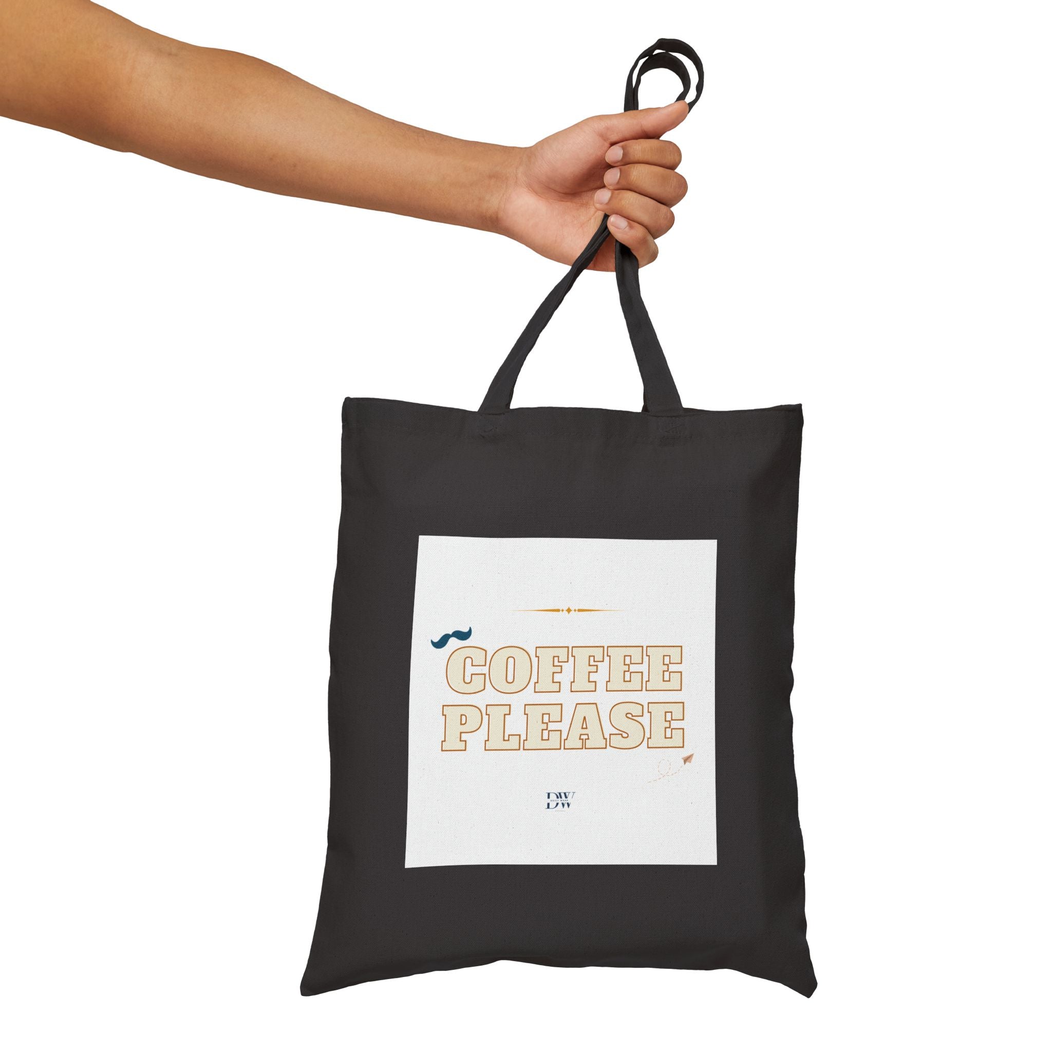 Coffee Please Tote Bag — Retro Coffee Graphic Canvas Grocery Shopper