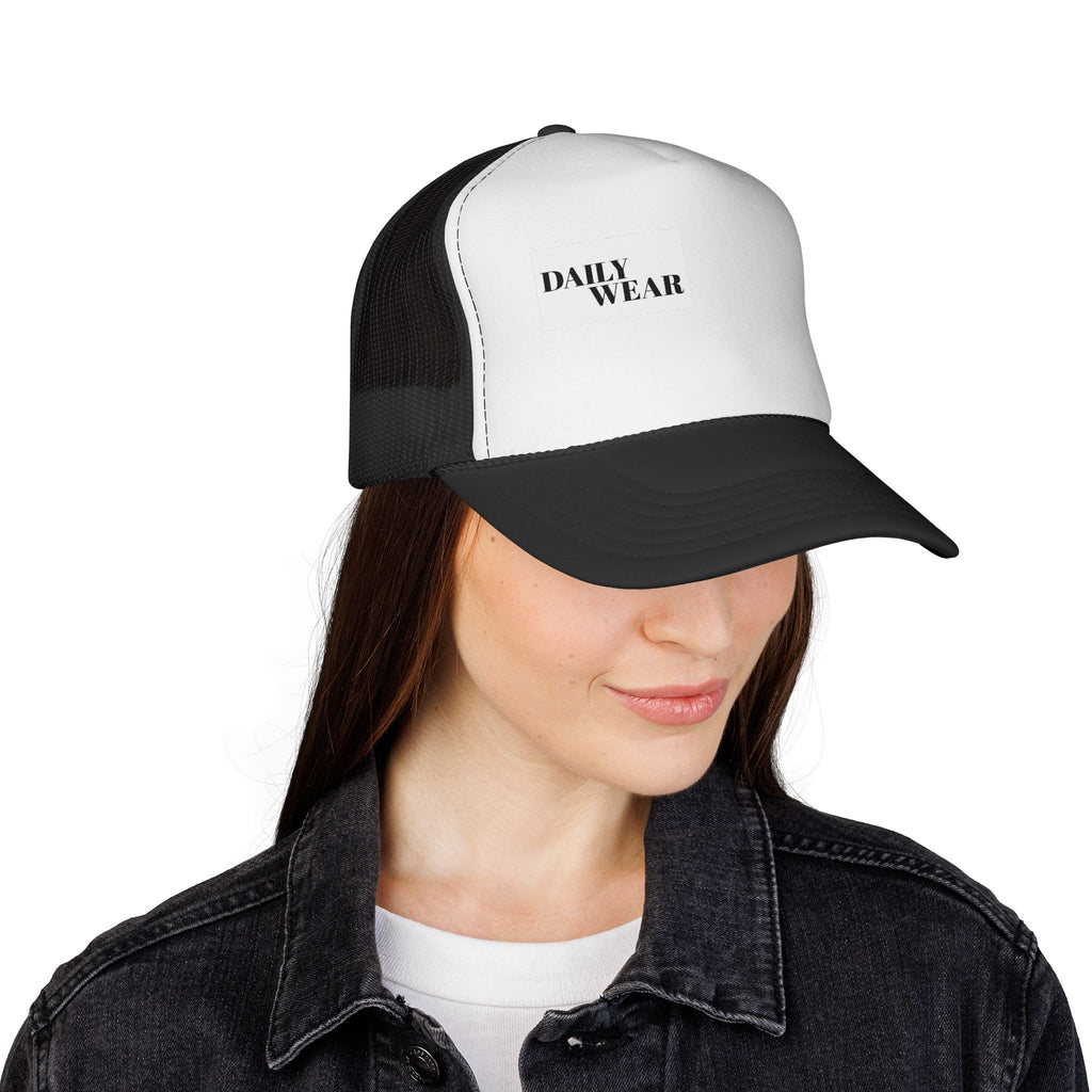 Daily Wear Trucker Cap — Minimal Patch Logo Mesh Hat